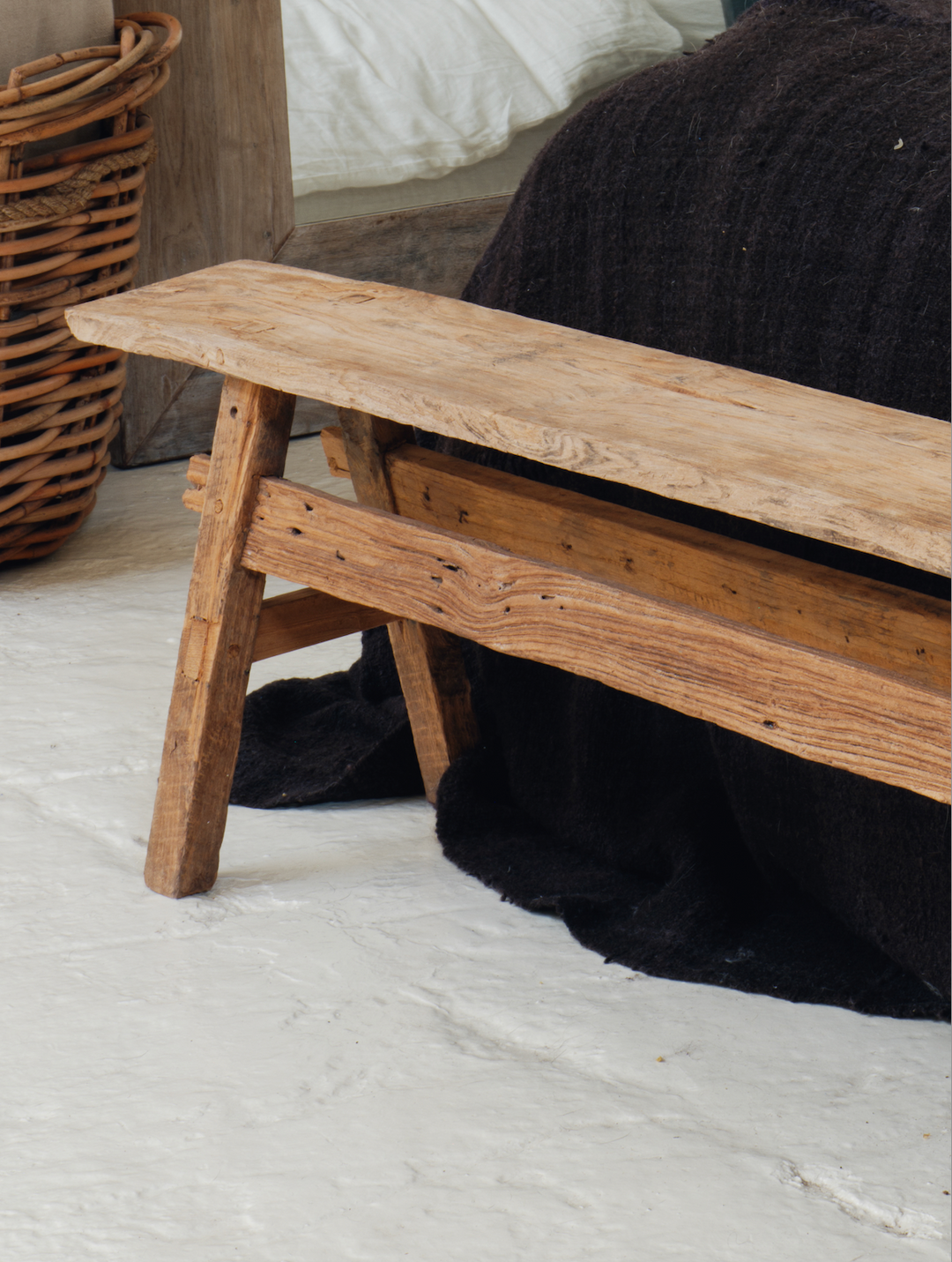 Antique Elmwood Bench