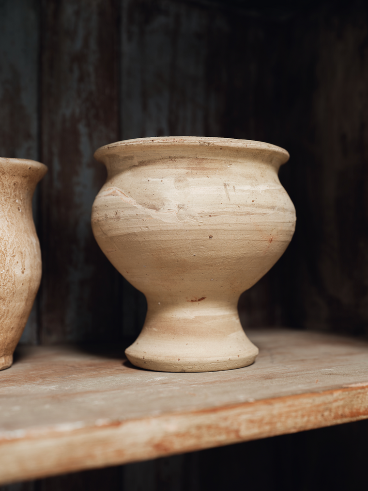 Mini Egyptian Pedestal Bowl - White