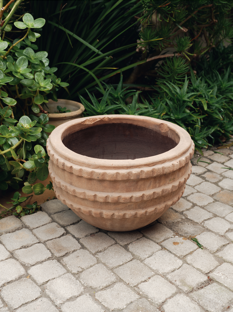 Ridged Terracotta planter