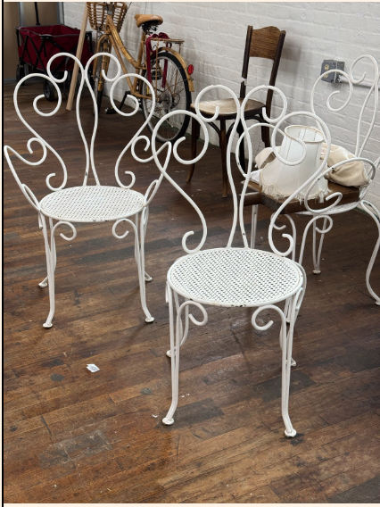 Pair of Swirling Back Outdoor Armchairs