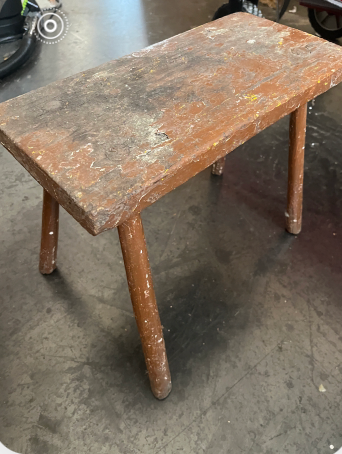 Small Hungarian stool - chipped paint