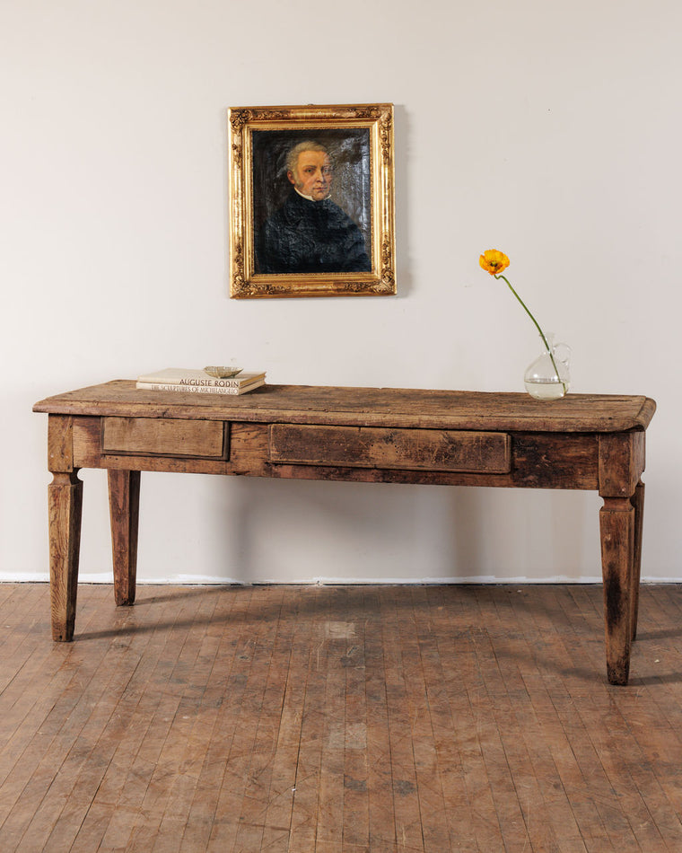 19th c. Oak Console Table