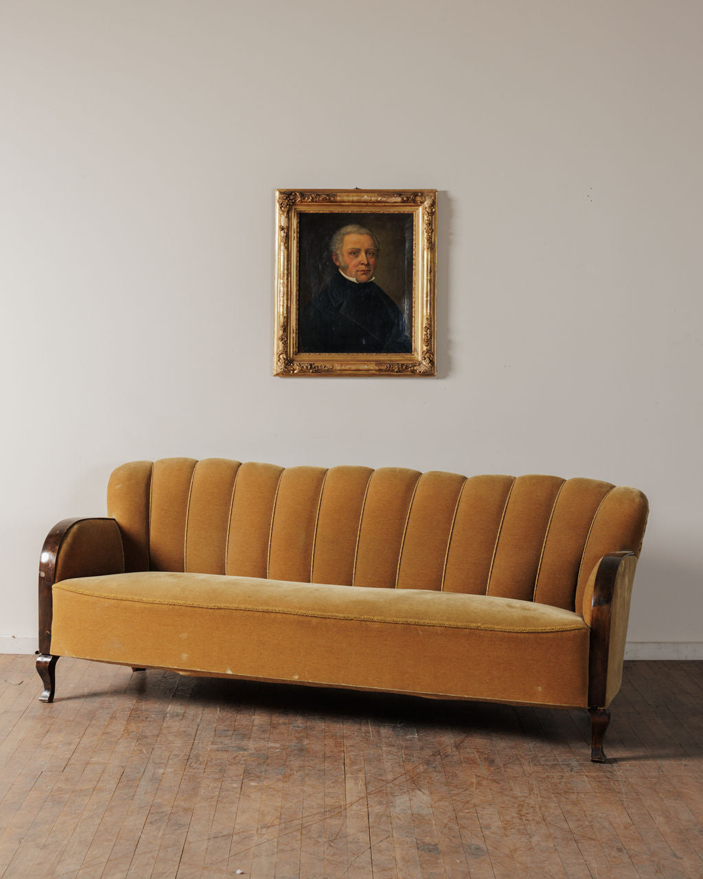 Danish Mohair Chanel Back Sofa
