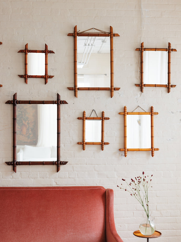 Faux Bamboo Mirror - Vertical