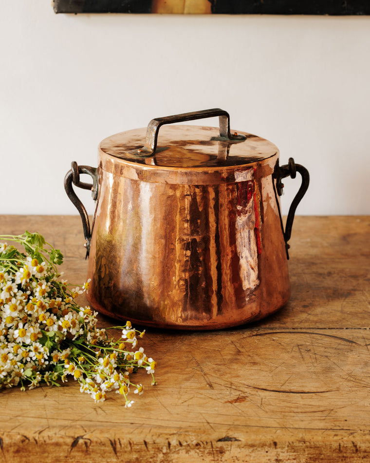 Antique Copper Pot with Handle