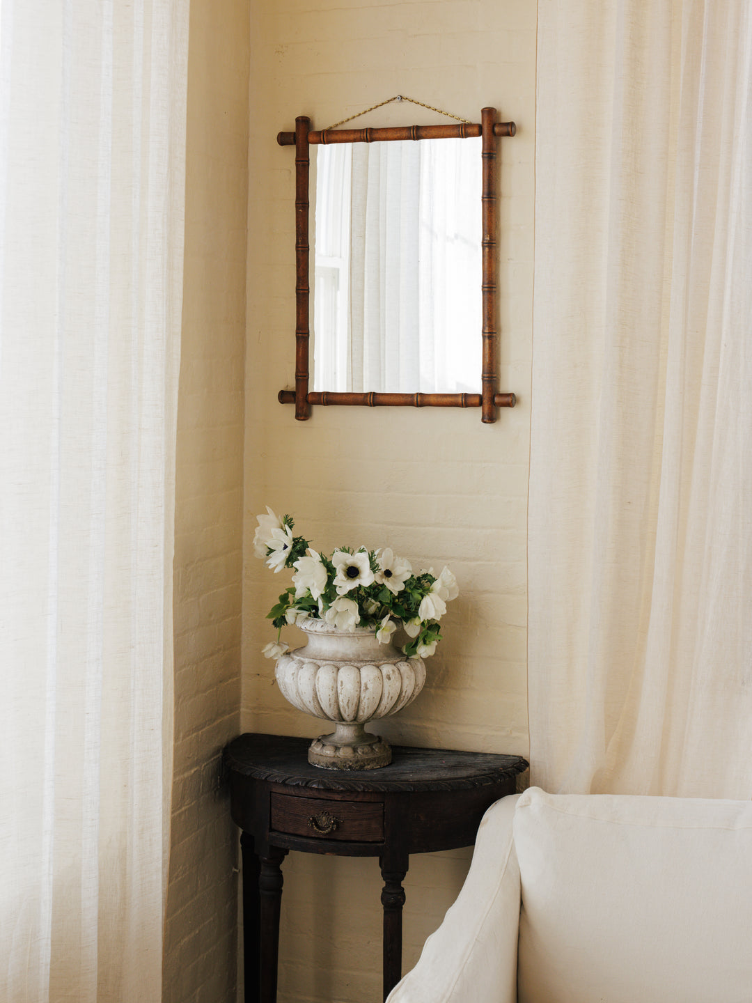 Faux Bamboo Mirror - Dark
