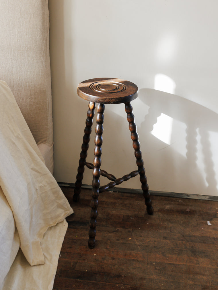 Tall Bobbin Leg Tripod Stool