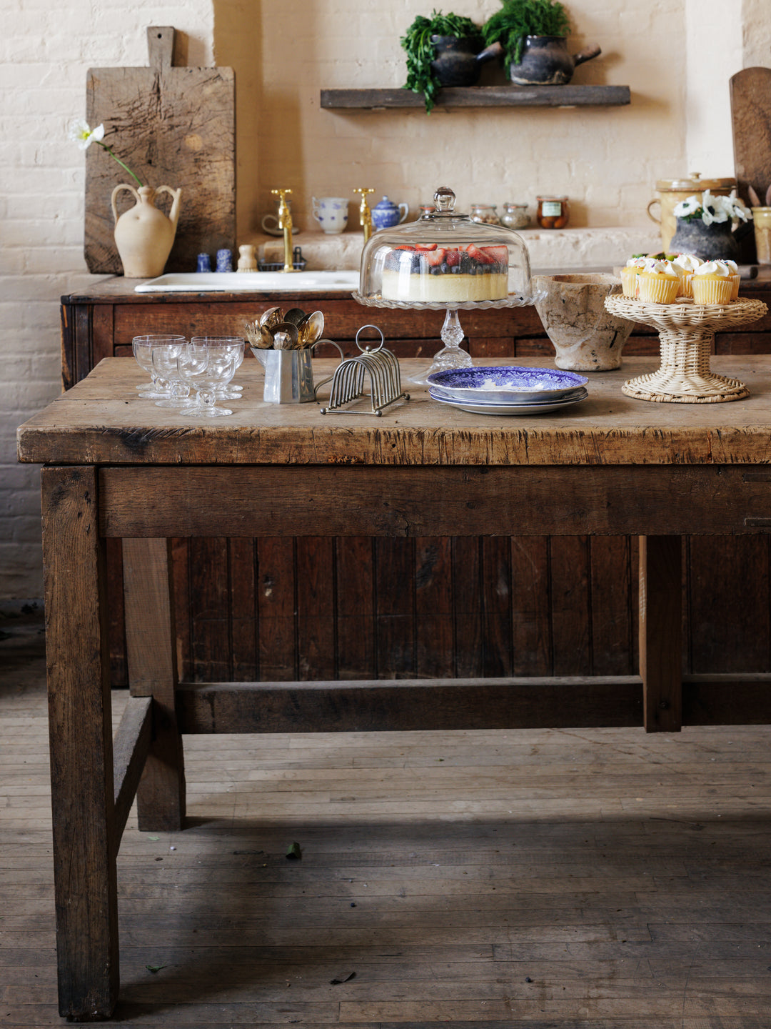 French Walnut Kitchen Island