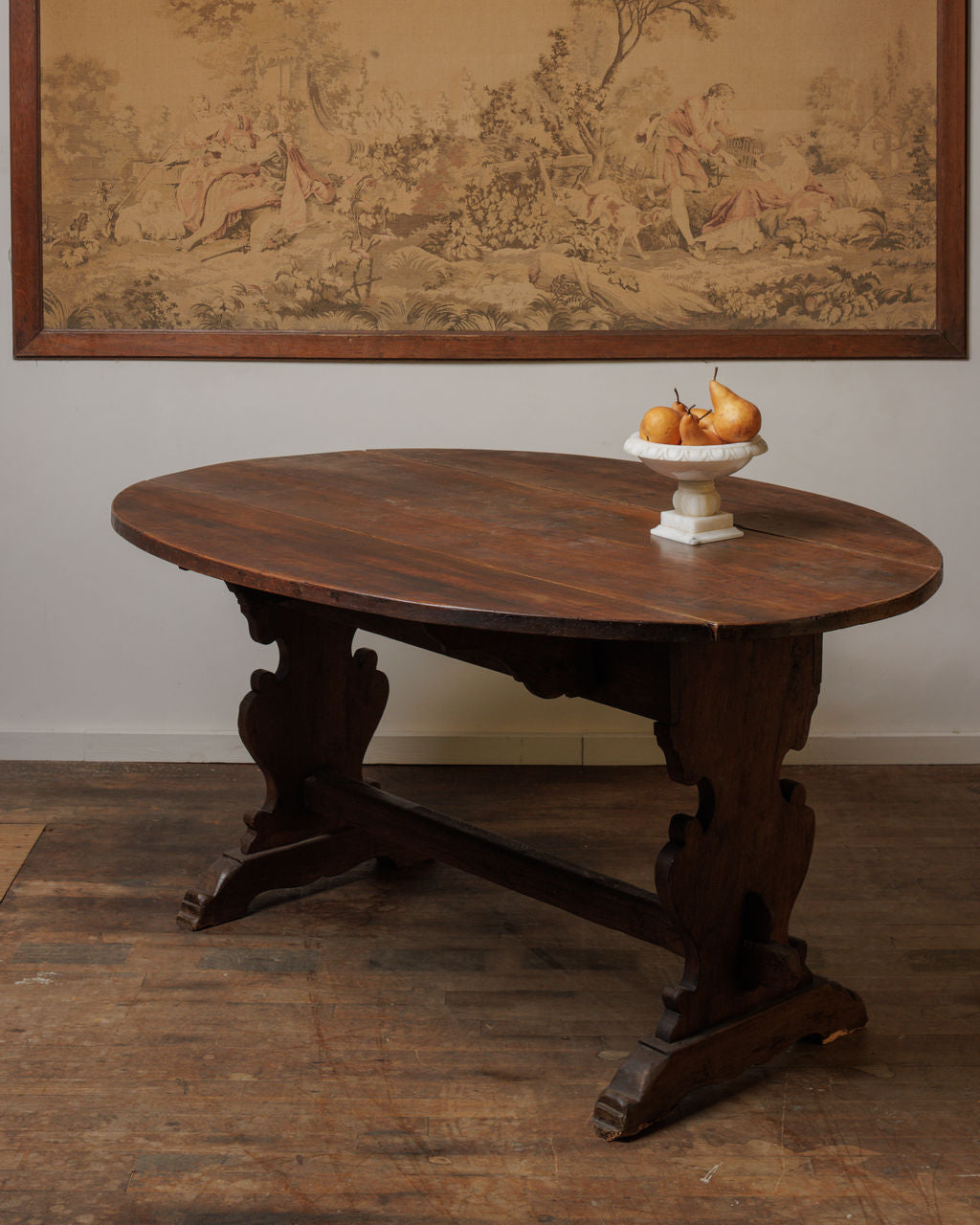 19th c. Oval Walnut Folding Table