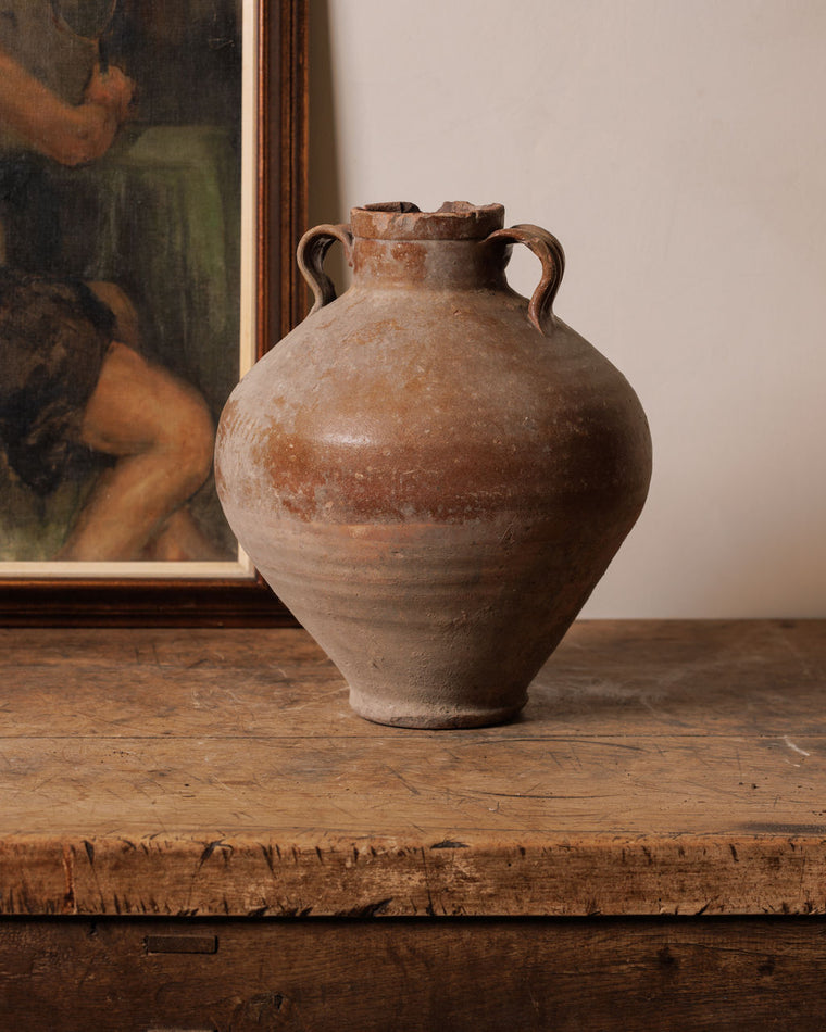 French Round Water Vessel - Brown