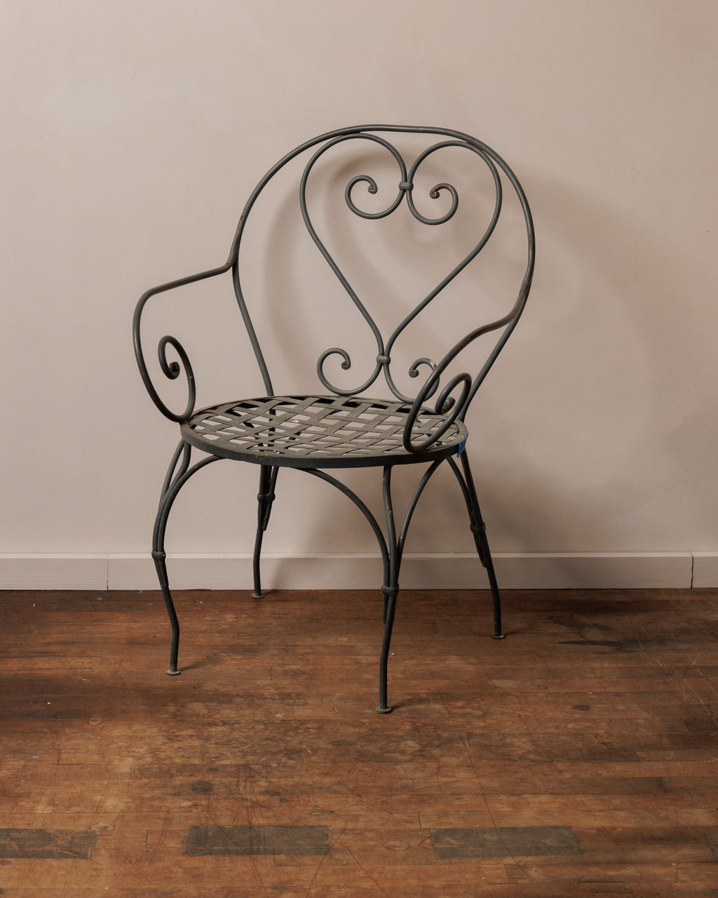 Weathered Black Vintage Garden Armchair