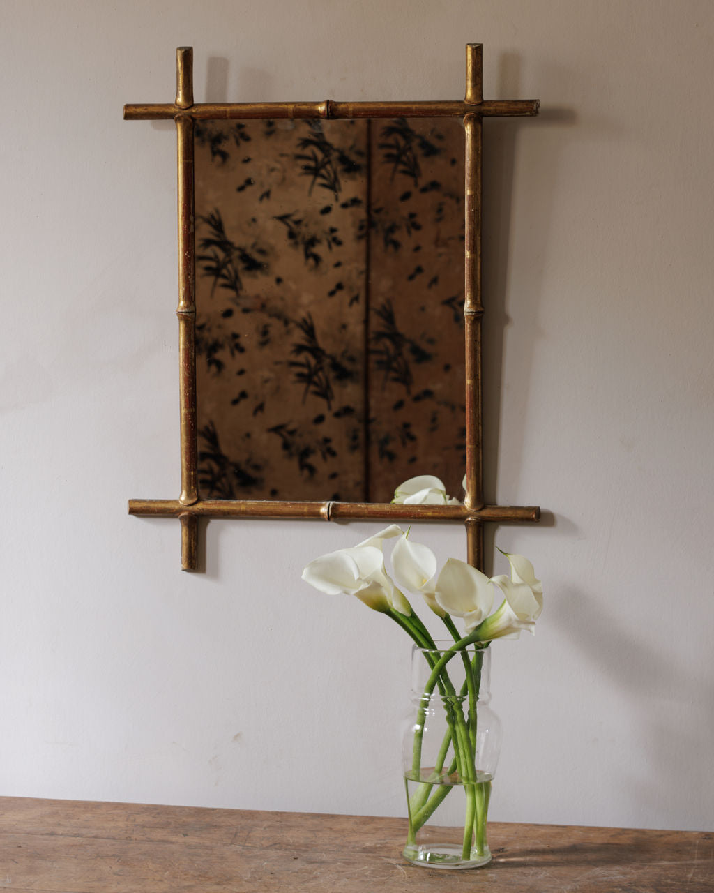 Gold Faux Bamboo Mirror