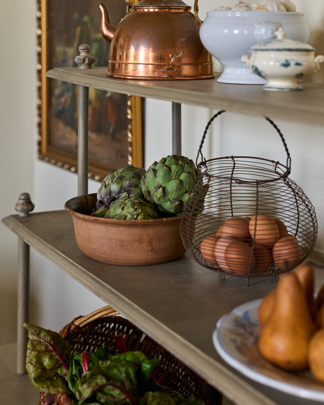 Painted Vintage Kitchen Shelf