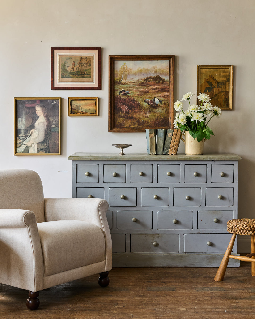 Painted French Apothecary Dresser