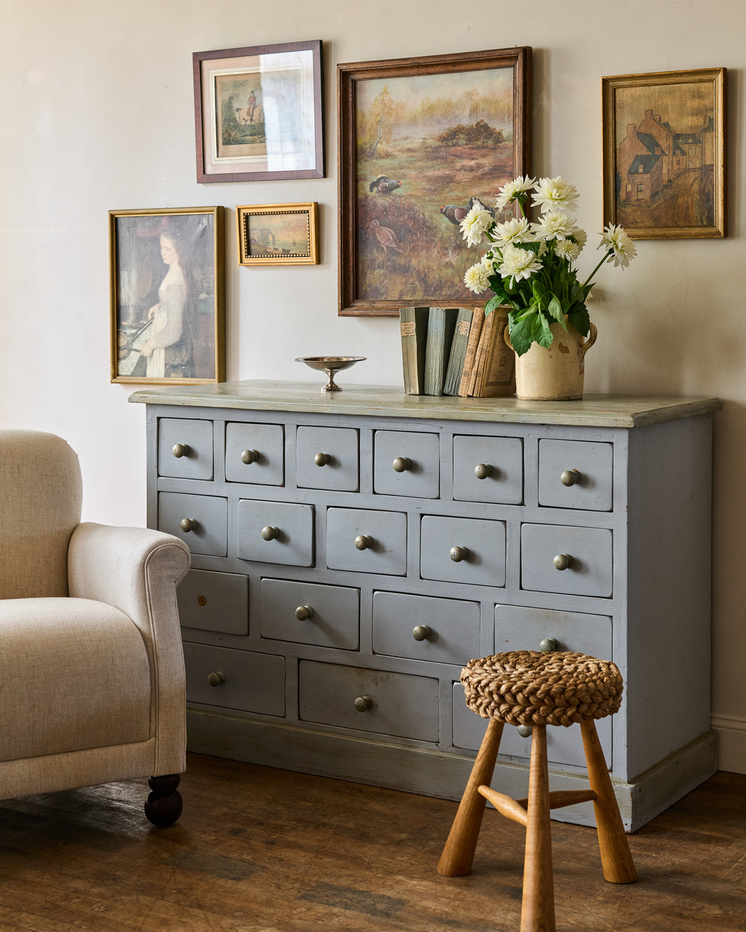 Painted French Apothecary Dresser