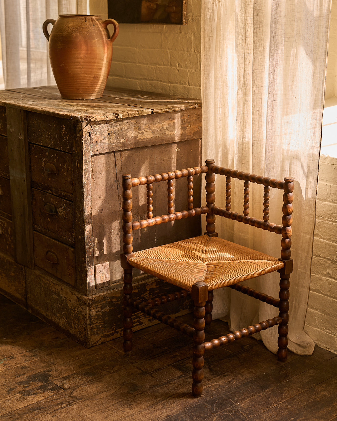 French Corner Bobbin Chair