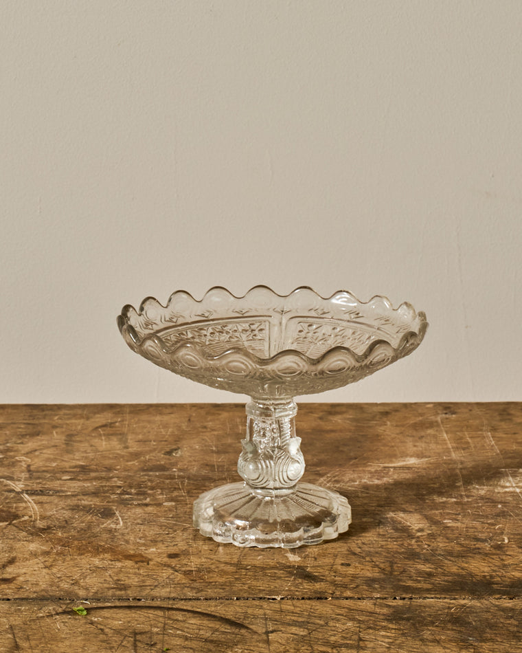 Vintage Glass Pedestal Dish - II