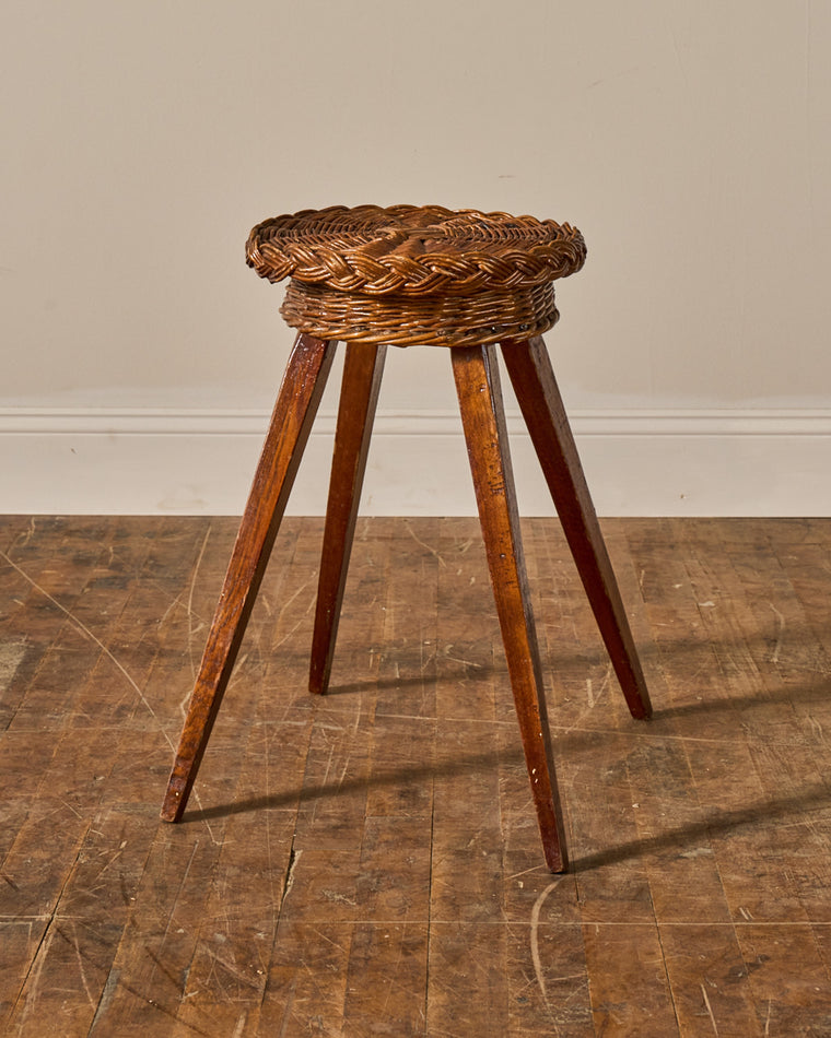French Rattan Stool