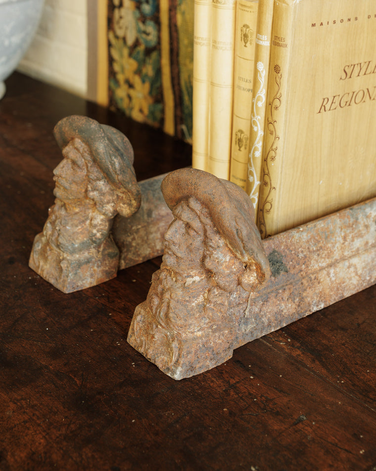 Fireplace Cast Iron Bookends - Captain