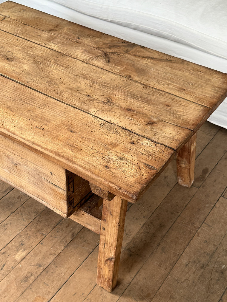 French Alps Coffee Table with Drawer