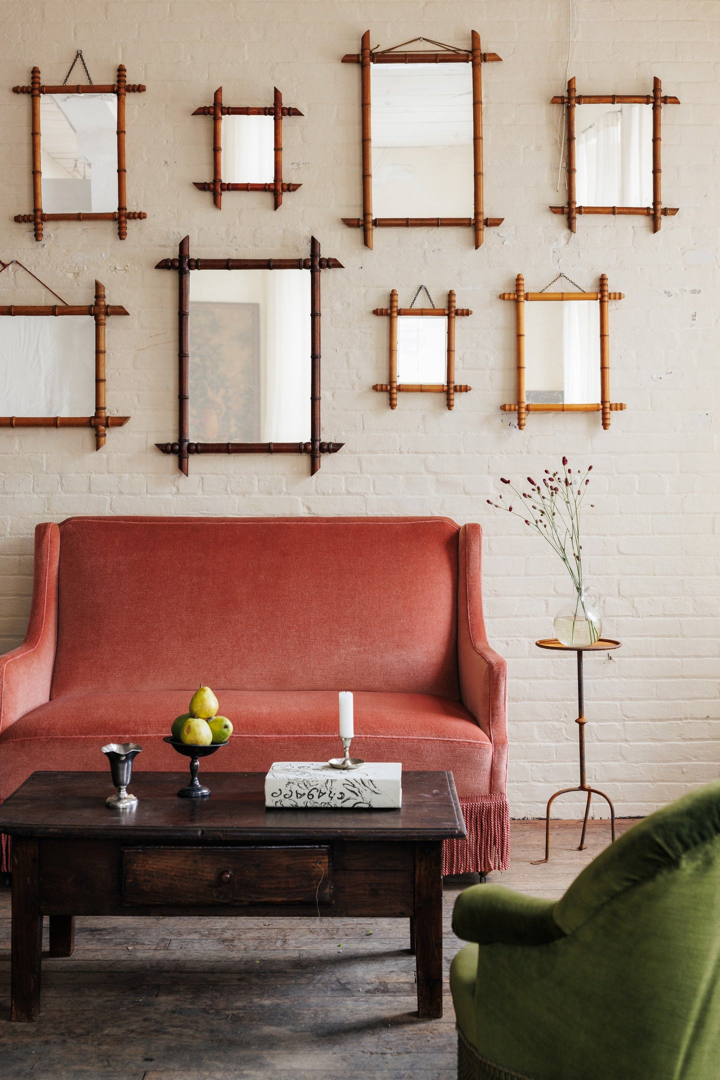 Faux Bamboo Mirror - Vertical