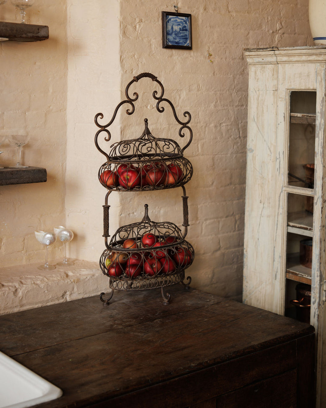 19th c. Wrought Iron Fruit Stand
