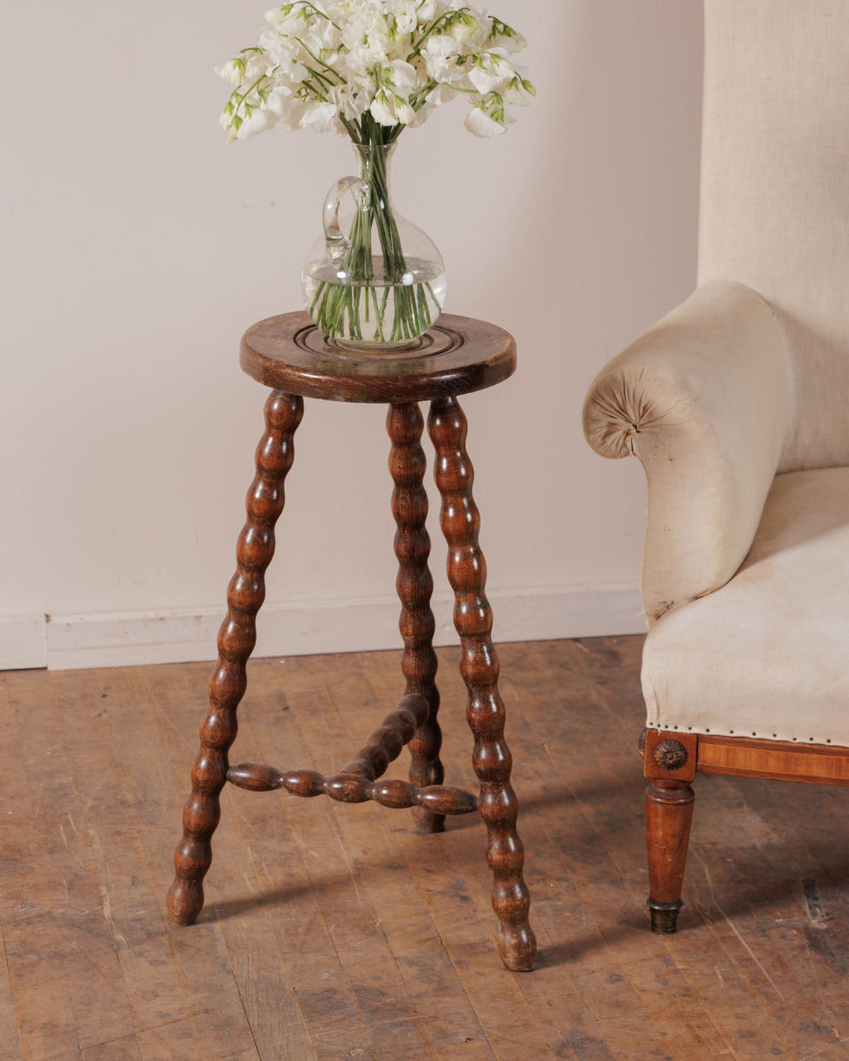 Tall Bobbin Tripod Stool