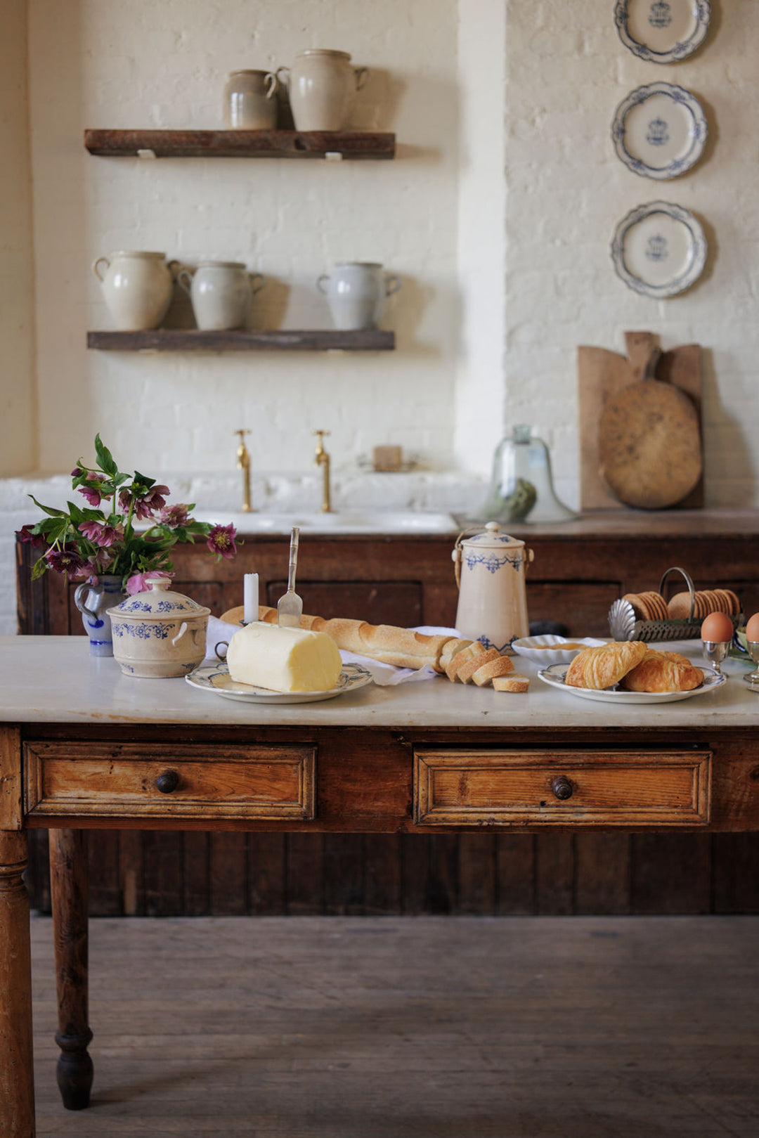 19th c. Marble Kitchen Island