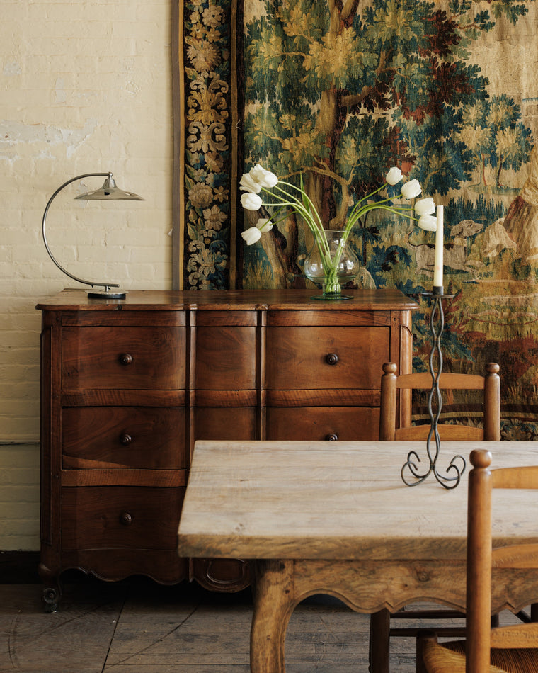 Antique Curved Cherry Dresser