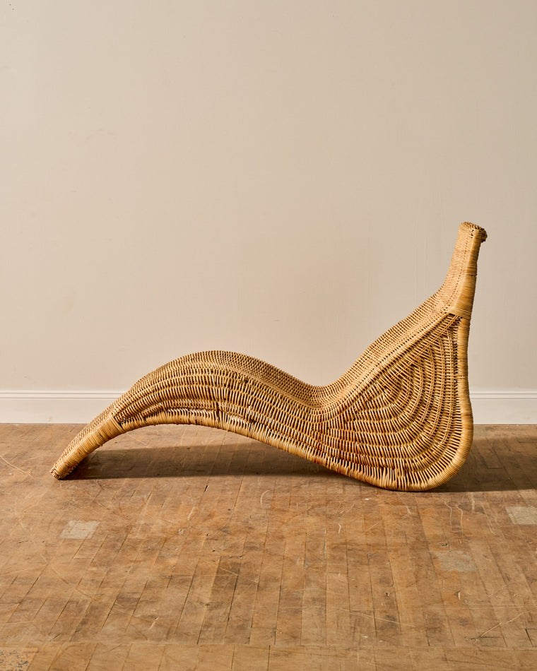 Vintage Rattan Chaise Lounge by Carl Öjerstam