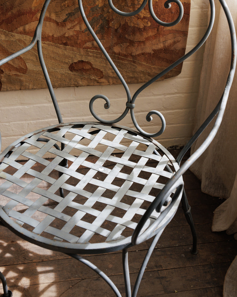 Weathered Black Vintage Garden Armchair
