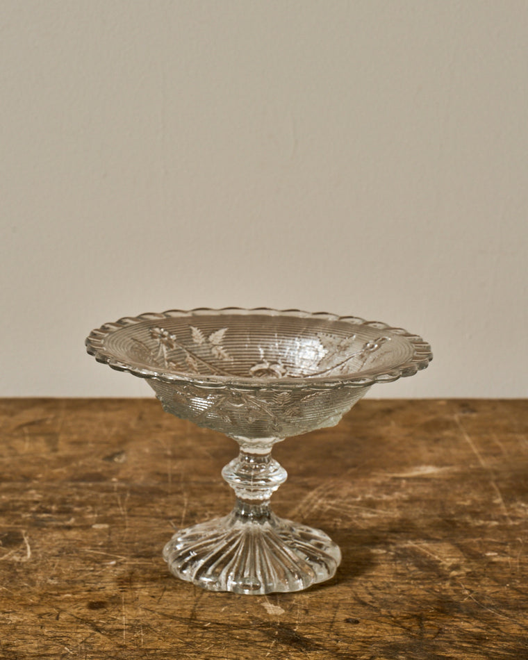 Vintage Glass Pedestal Dish - I