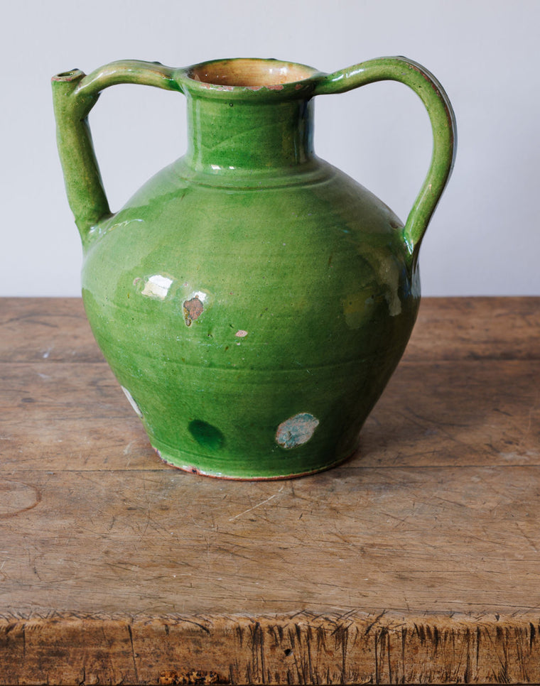 Toulouse 19th c. Green Water Jug