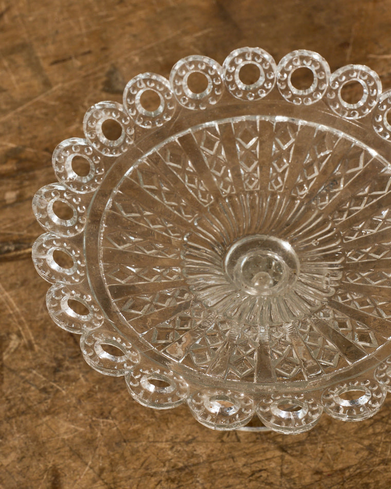 Vintage Glass Pedestal Dish - II