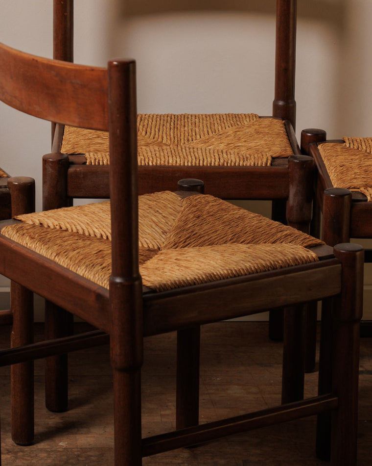 Midcentury Rush Chairs - Set of 4