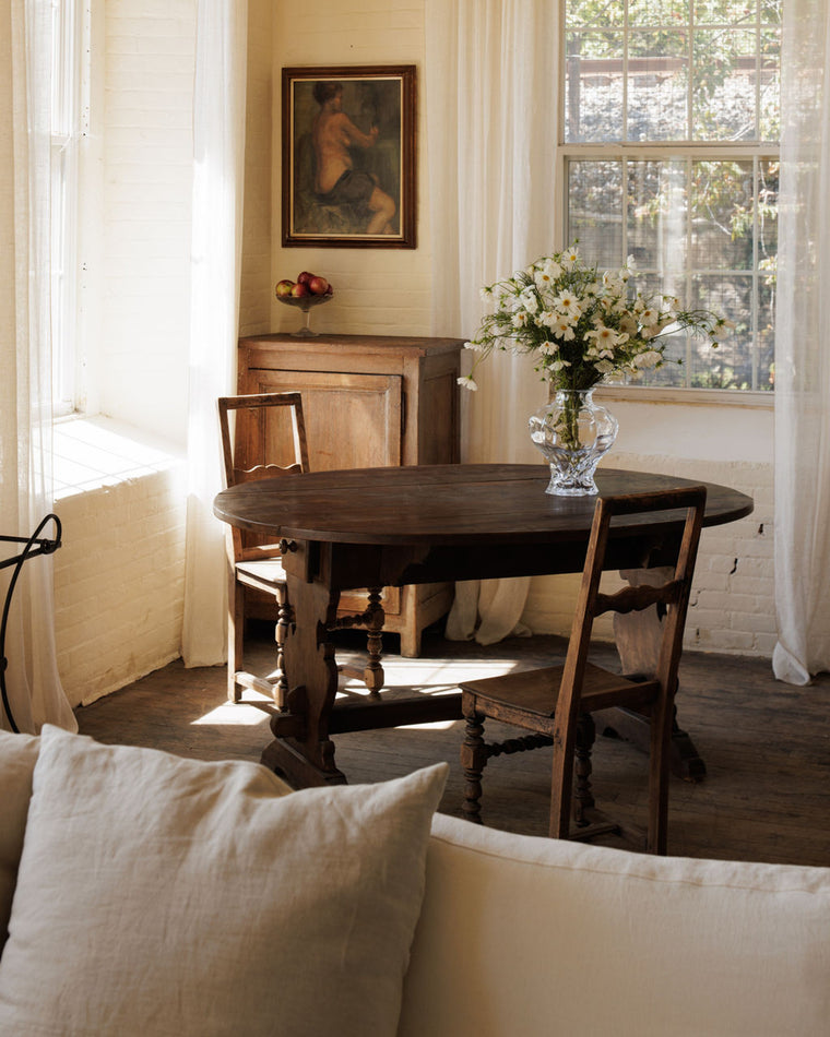 19th c. Oval Walnut Folding Table