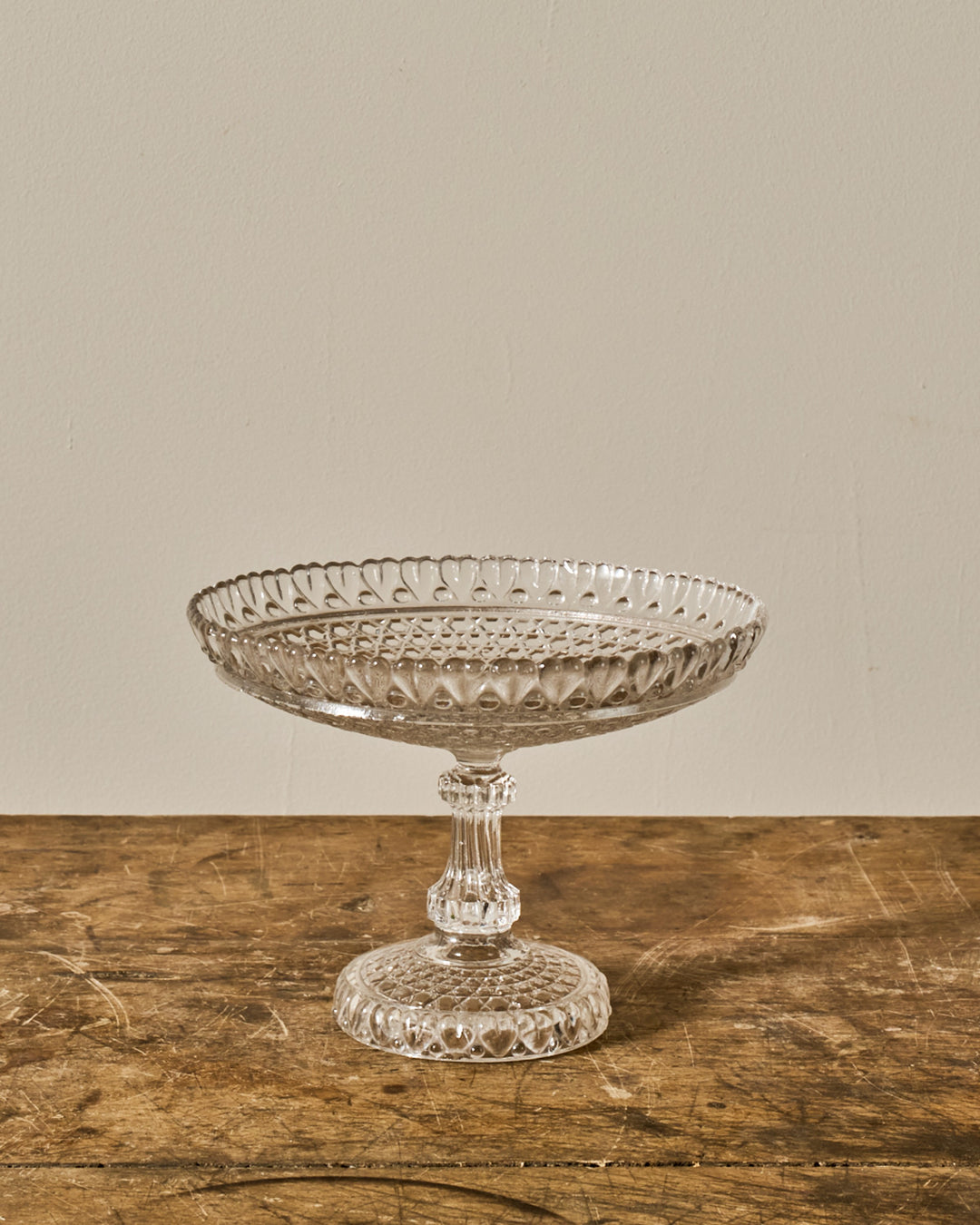 Vintage Glass Pedestal Dish