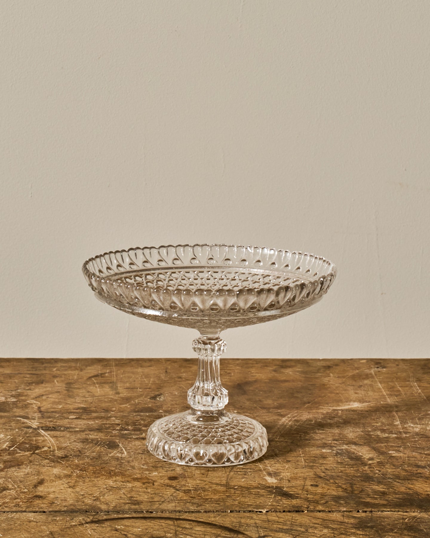 Vintage Glass Pedestal Dish