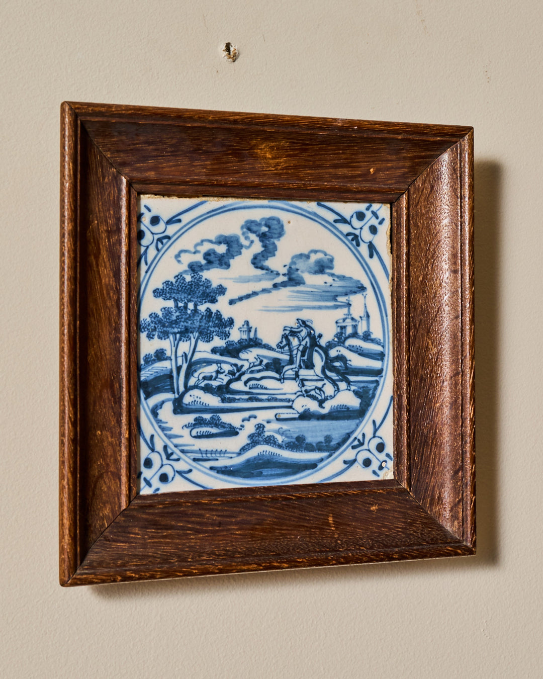 17th c. Framed Delft Tile - III