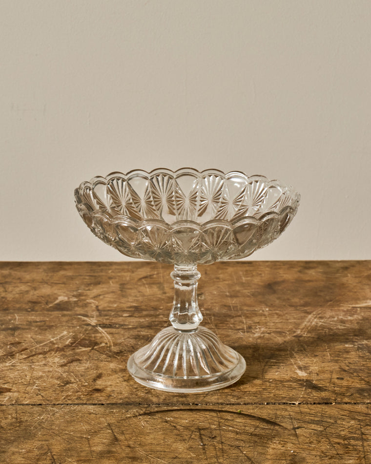 Vintage Glass Pedestal Dish - I