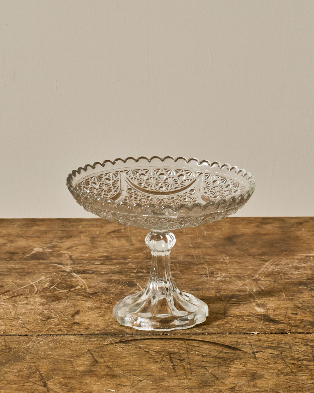 Vintage Glass Pedestal Dish