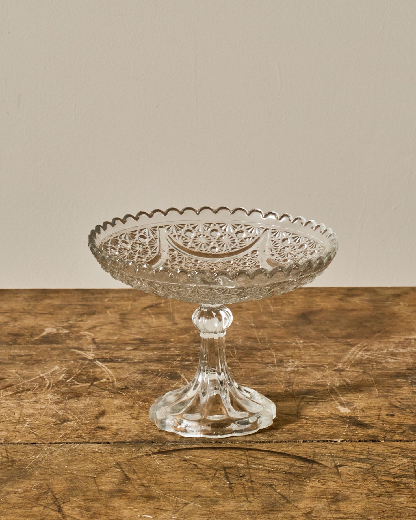 Vintage Glass Pedestal Dish
