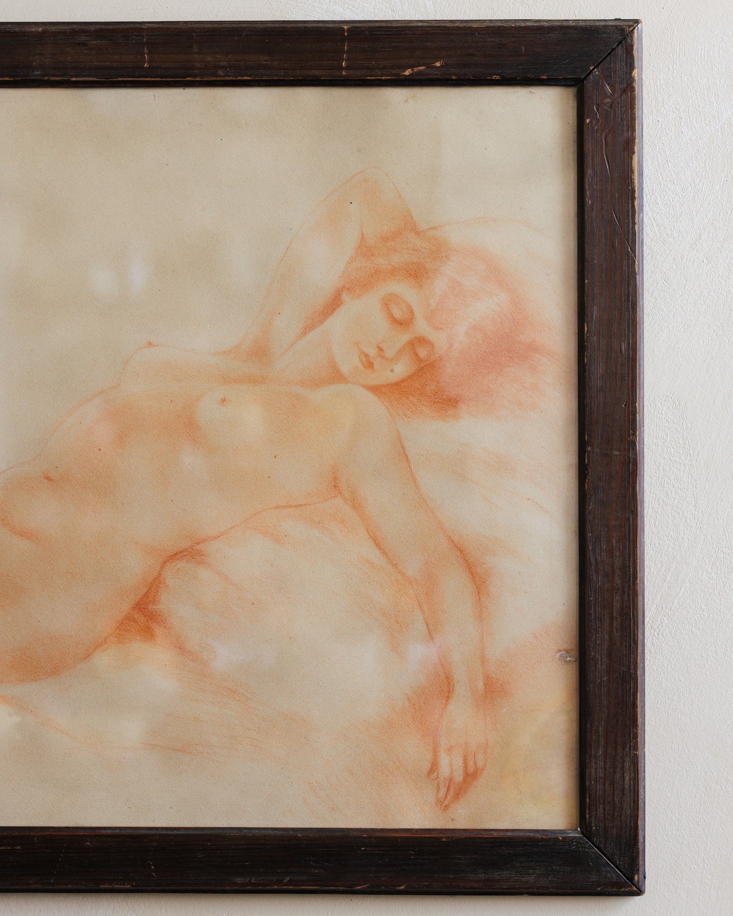 Antique Sanguine Signed Artwork