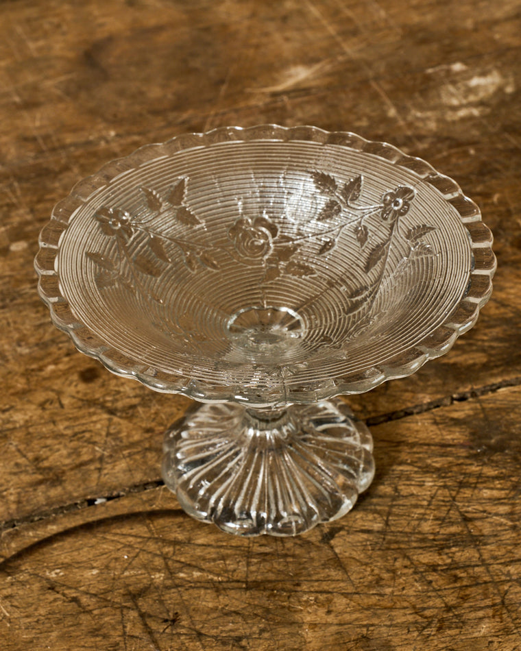 Vintage Glass Pedestal Dish - I