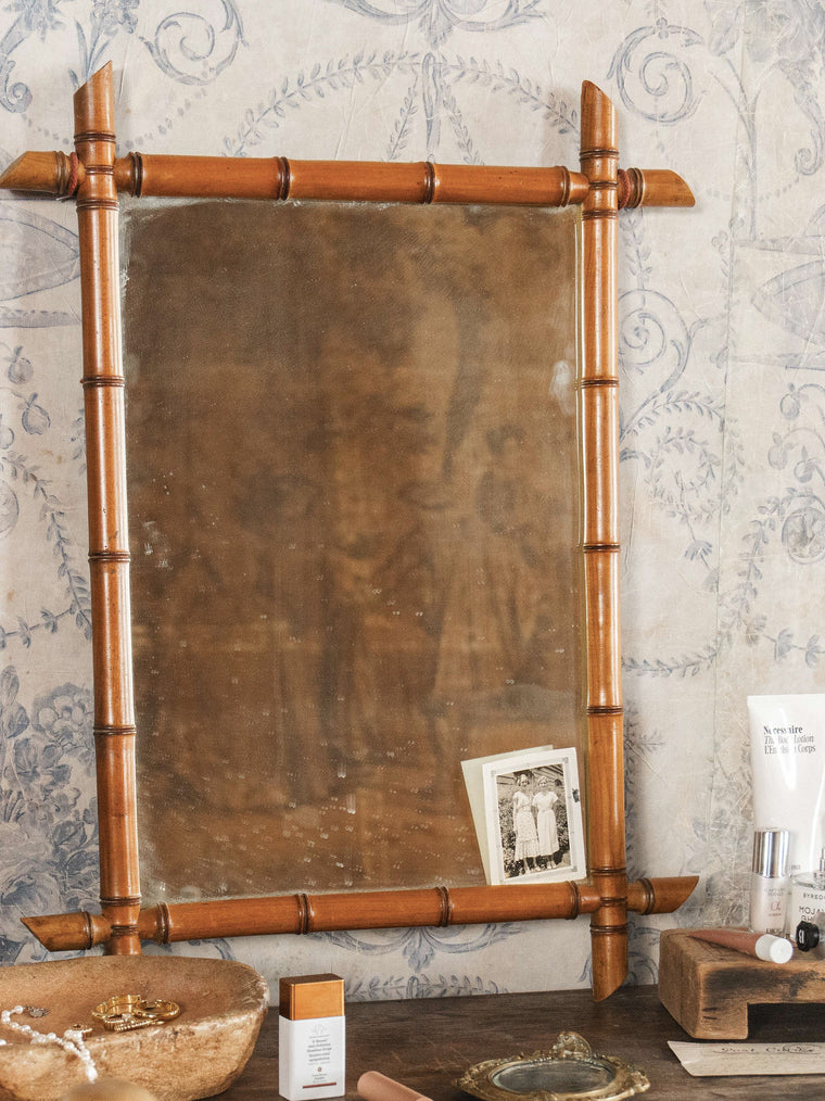French Faux Bamboo Mirror