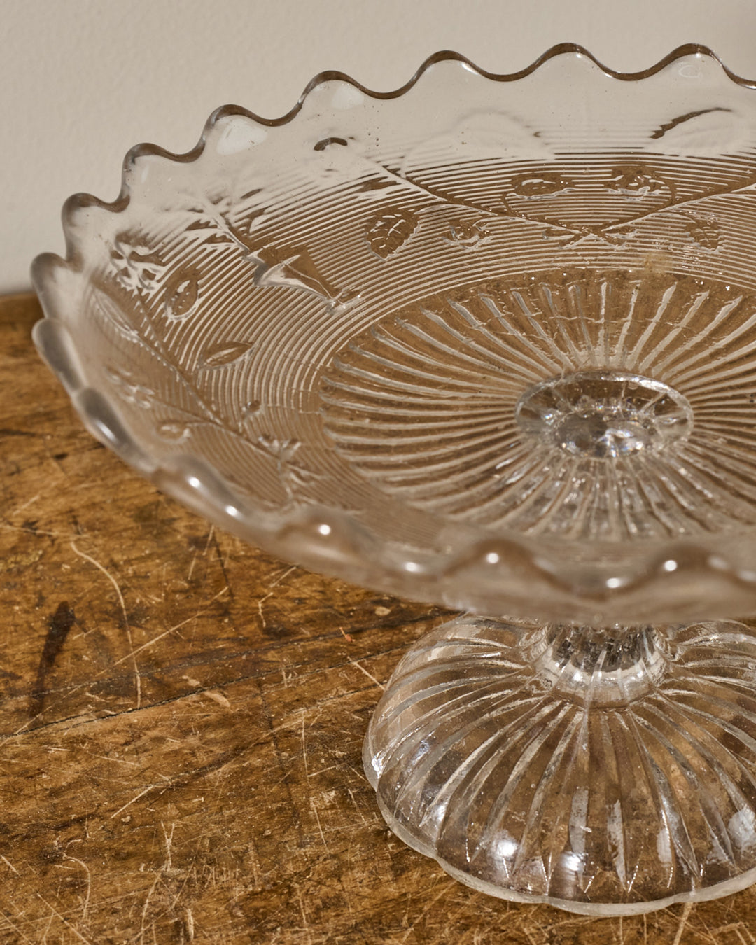 Vintage Glass Pedestal Dish - III