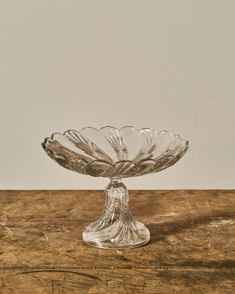 Vintage Glass Pedestal Dish - II