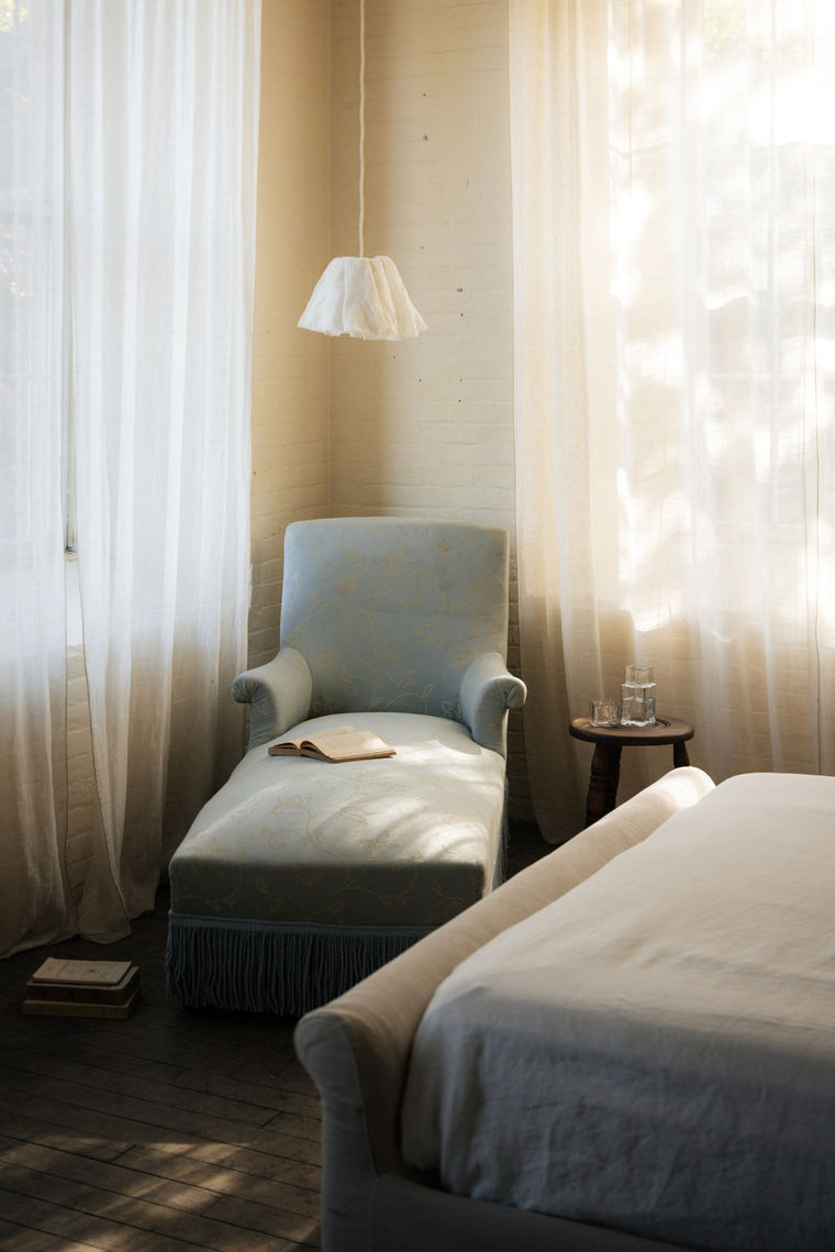 Napoleon III Silk Chaise Lounge