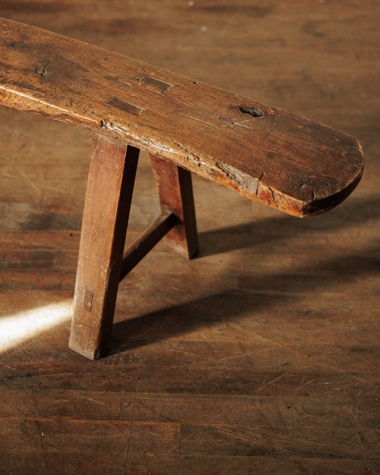 Long walnut bench