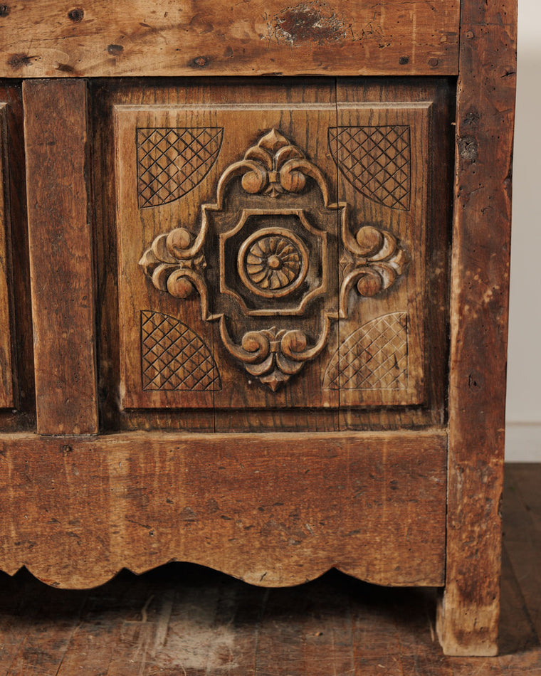 19th. c Carved Chest